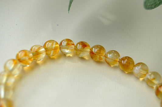 Sitrin armbånd 7mm – glede, velstand og beskyttelse