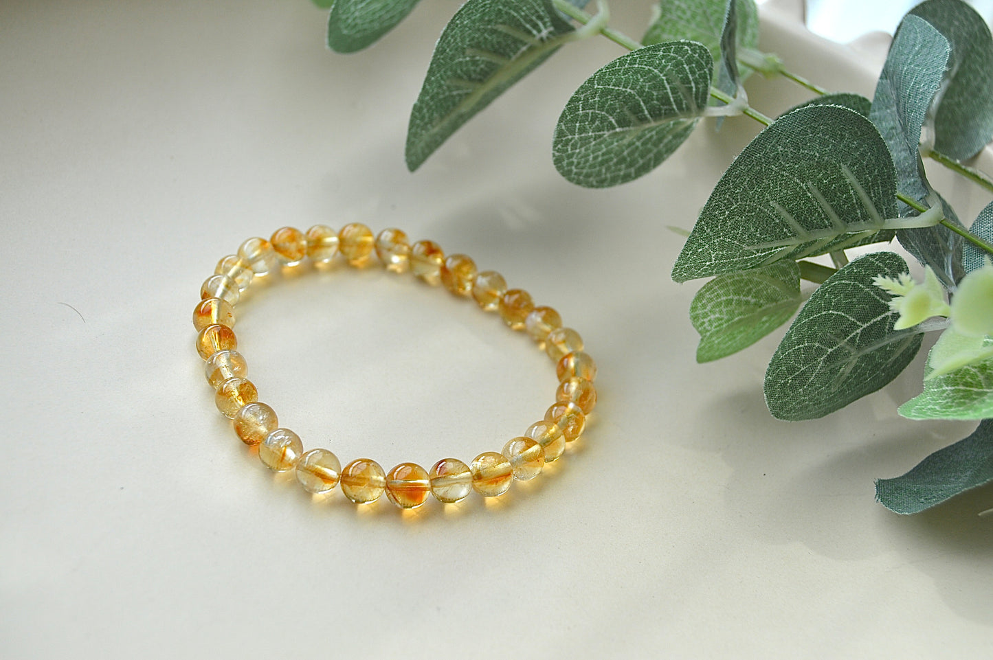 Sitrin armbånd 7mm – glede, velstand og beskyttelse